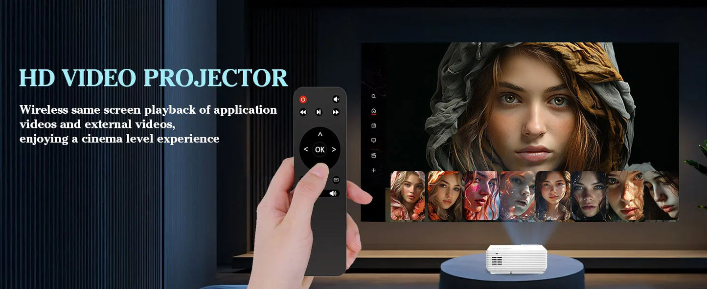 ZRZTM HD 4K video Projector Portable Mini 1080P projecter with HDMI USB Wireless for TV/home theater/gifts/outdoor watch movie