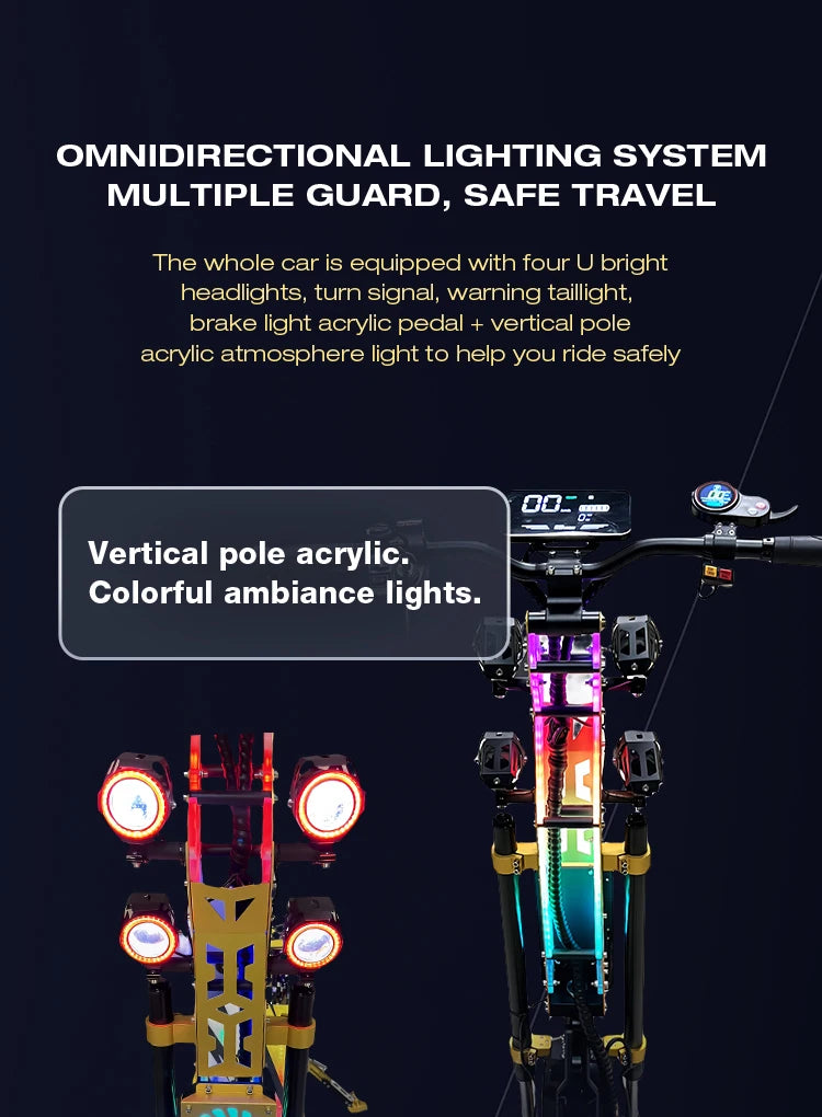 US Warehouse GT-M8 patinete eléctrico 72V50AH Dual Motors 13inch City Wheel Adult Electric Scooter Seat & Trunk Trotinette