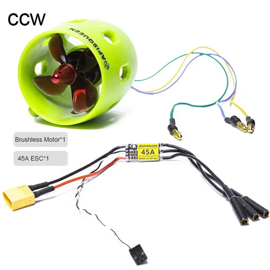 ApisQueen U1 Underwater Thruster With 45A Bi-Directional ESC,16V 2Kg Thrust Brushless Underwater Subsea Thruster For ROV Boats