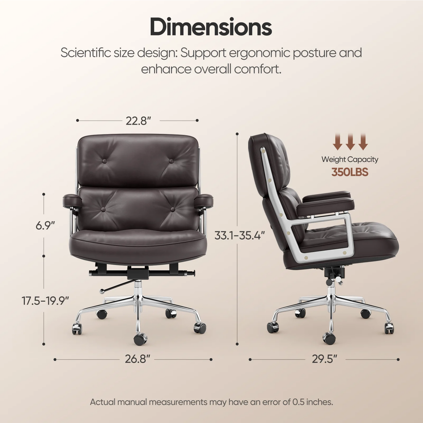 Office Guest Chair Upholstered Leather Comfortable Reception Chairs with Wheels Adjustable Swivel Rolling Office Chairs