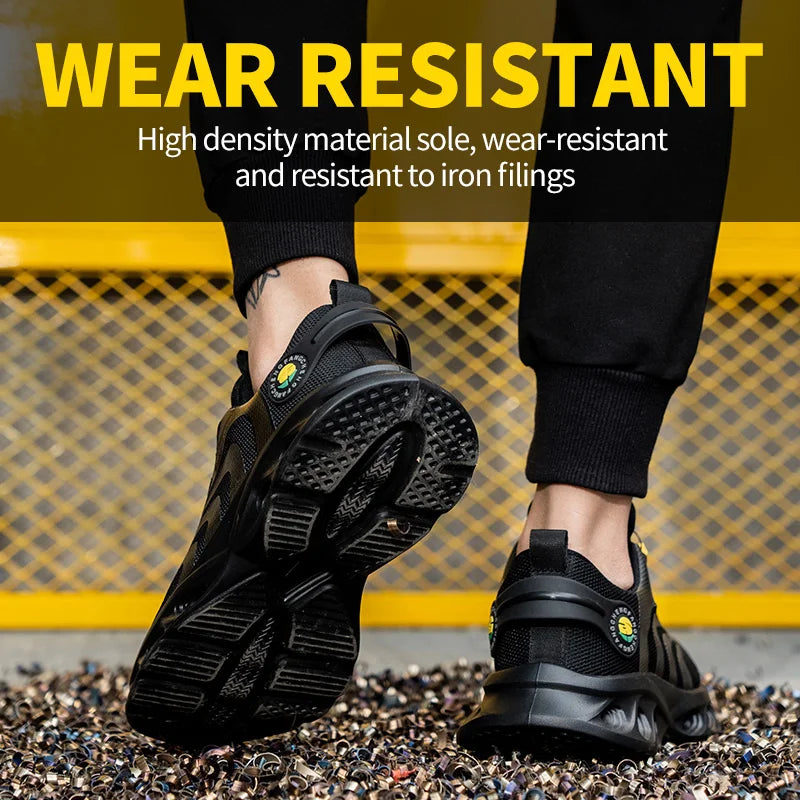 Lace-free, breathable, lightweight and comfortable anti-smashing and anti-puncture safety shoes