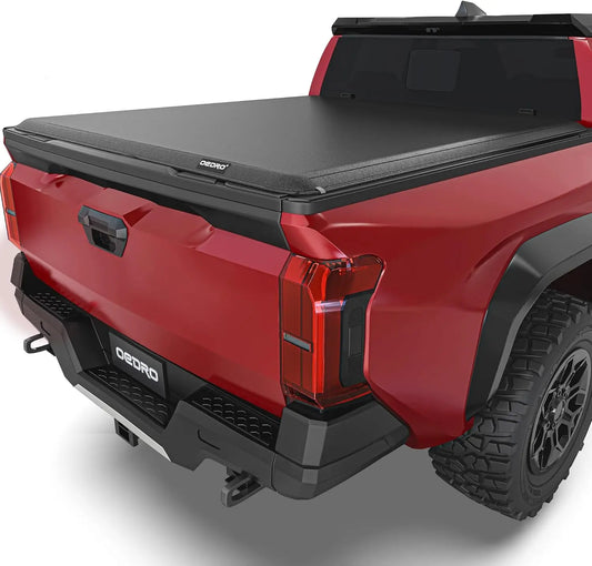 Soft Roll Up Truck Bed Tonneau Cover Compatible with Toyota Tacoma 2024 2025 (Excl. Trail) 5 Ft Bed with Track Rail System