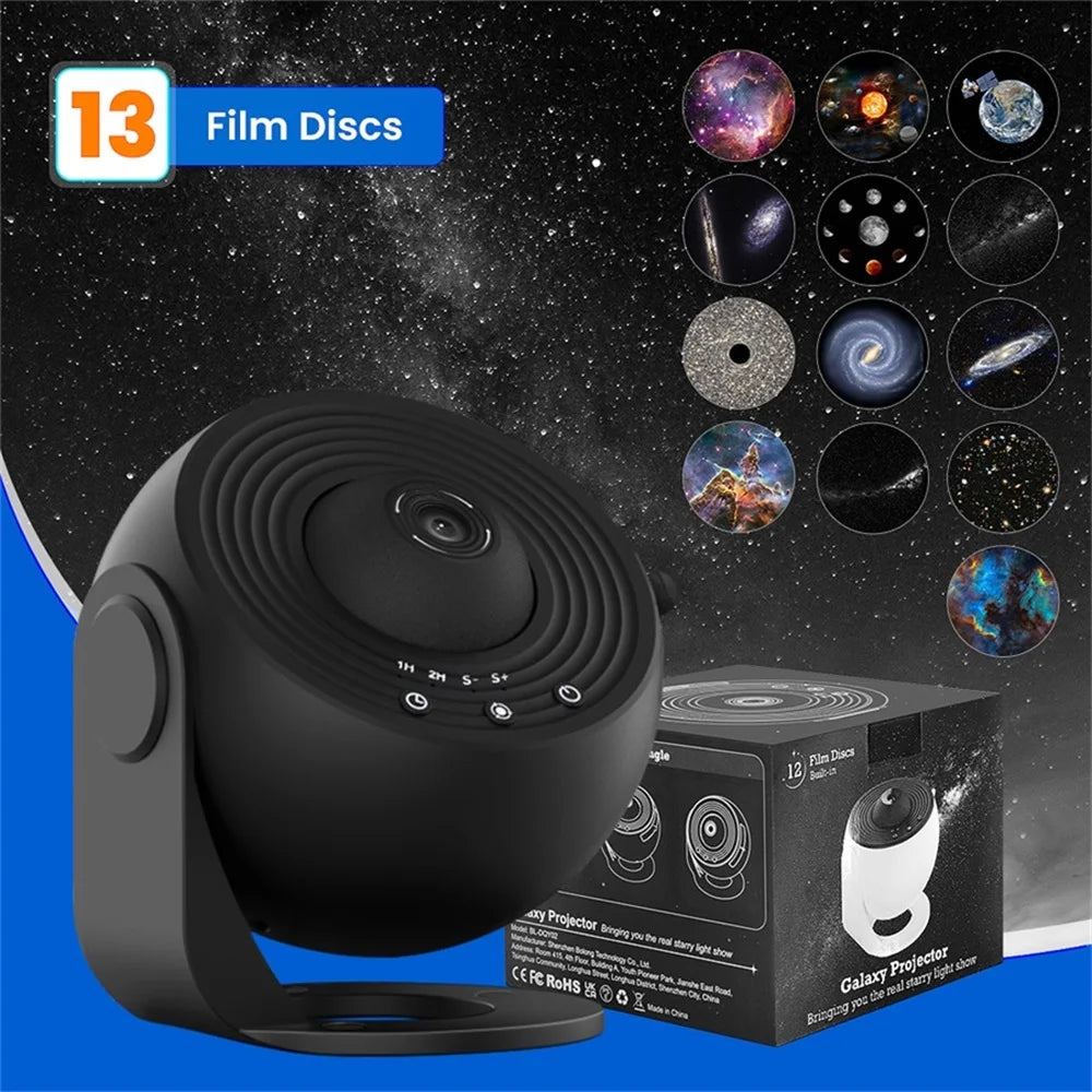 Mexllex HD Starry Sky Globe Galaxy Projection Night Light, Black Planetarium LED Lamp for Bedroom Christmas Birthday Party Gift