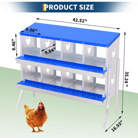 Chicken Nest Box, Chicken Nesting Boxes for Laying Eggs with Ventilation Holes & Anti-Peck Design, Space-Saving Design, Nesting