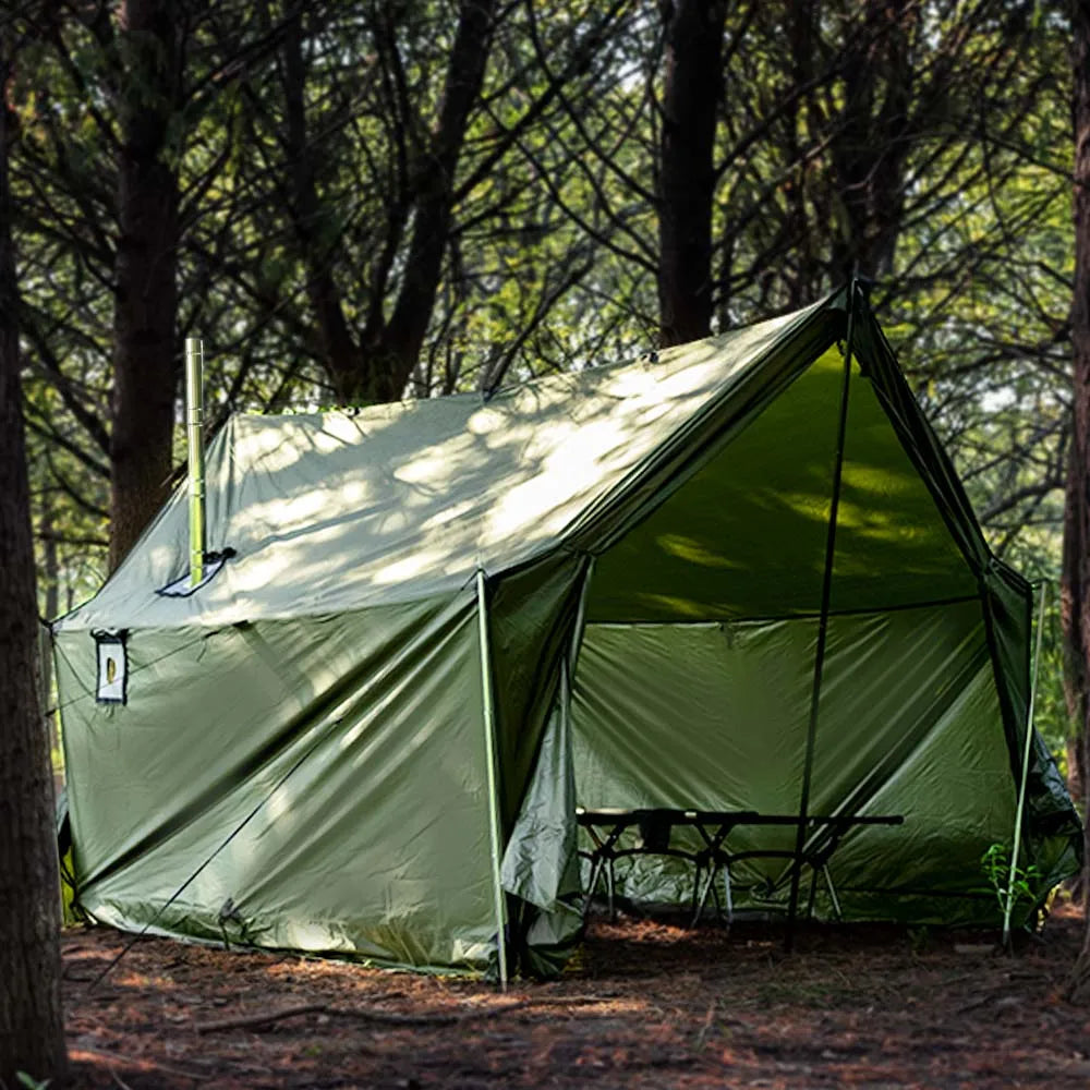 Hammock Hot Tent with Stove Jack, Spacious Versatile Wall Tent with Snow Skirt, 3000mm Waterproof with Zippered Tent Bag