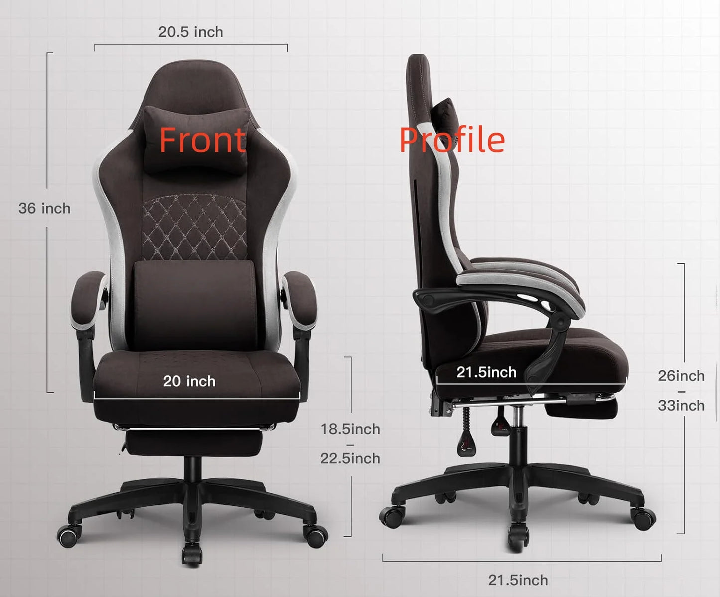 Computer Office Chair with Pocket Spring Cushion, Linkage Armrests and Footrest, High Back Ergonomic Computer Chair .