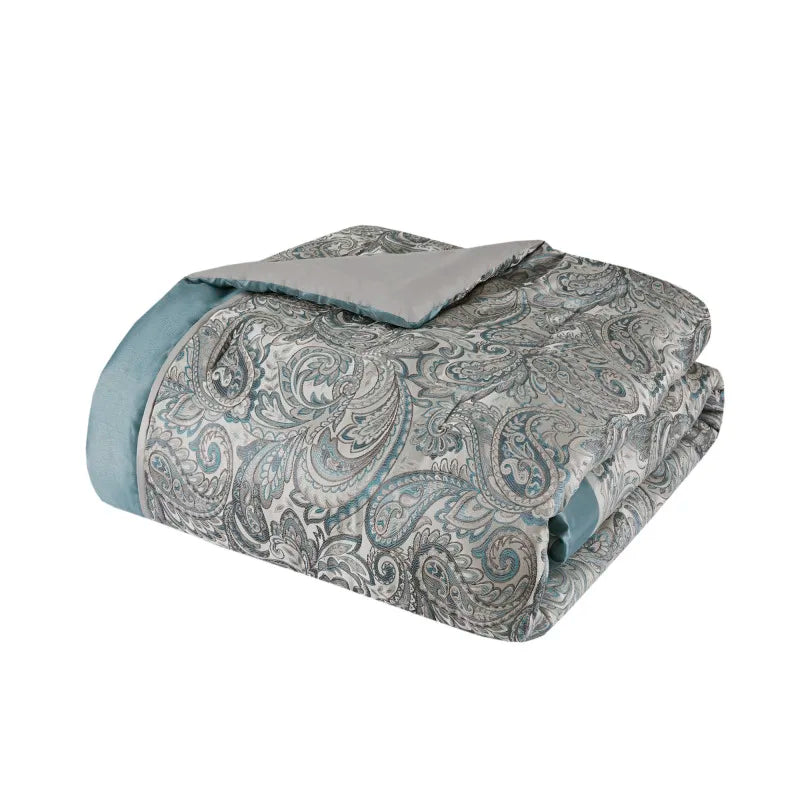 12 Piece Comforter Set with Cotton Bed Sheets Teal Cal King