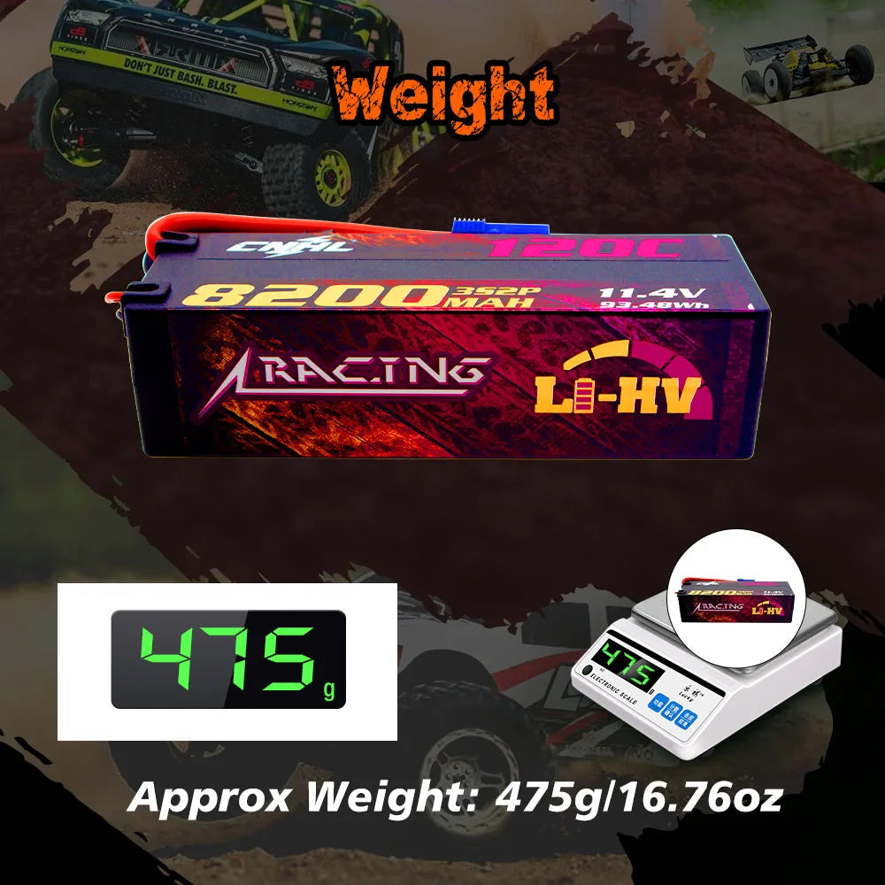 CNHL 2S 3S 4S Lipo Battery 7.6V 11.4V 15.2V 8200mAh 120C HV HardCase With EC5 Plug For RC Car Boat Airplane Truck Vehicle Truggy