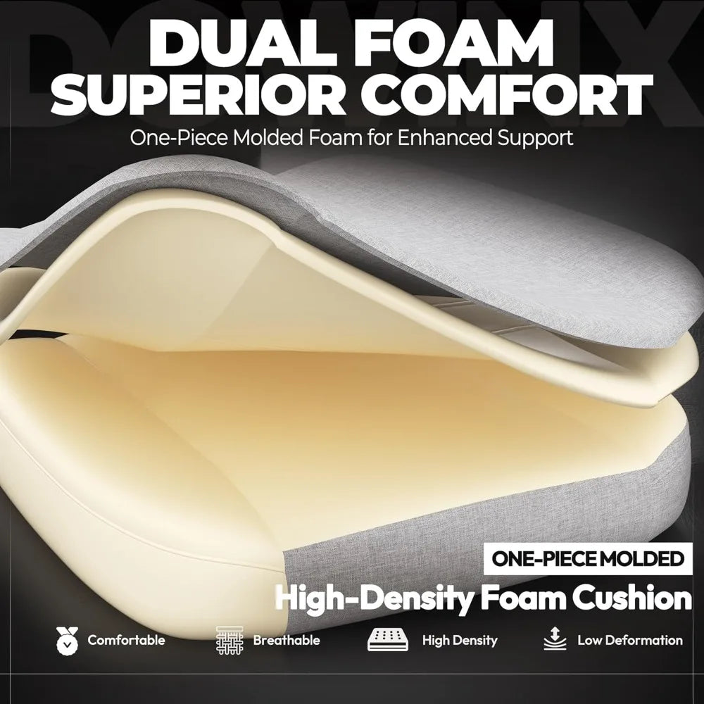 Fabric Gaming Chair with Footrest, Big and Tall Gamer Chair with Lumbar Support, Wide Back Computer Chair for Heavy People