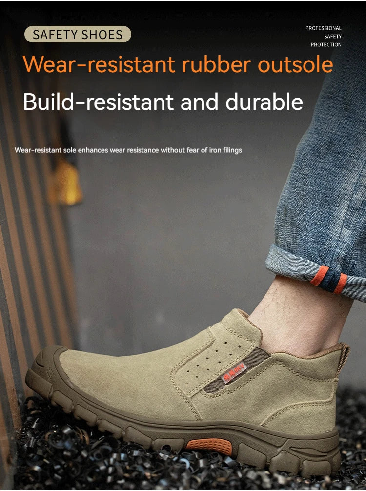 Men Work Shoes Breathable Work Sneakers Composite Toe Safety Shoes Anti-Puncture Indestructible Shoes Welders Safety Boots