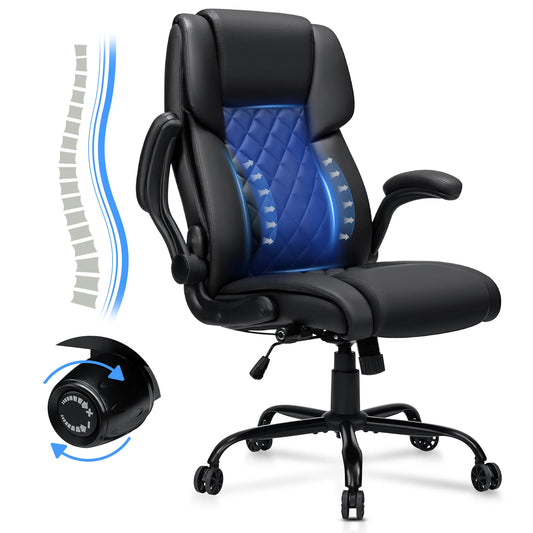 Office Chair With Ergonomic PU Leather Adjustable Height Reclining Backrest Orthopedic Inflatable Computer Recliner Chair Sofas
