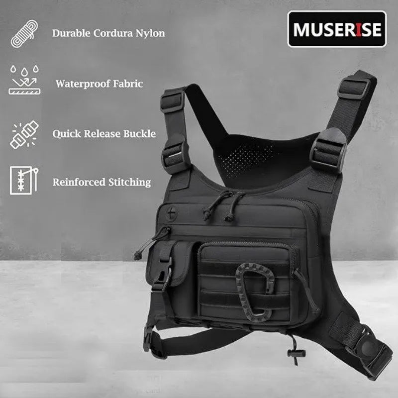 Outdoor Tactical Chest Bag Men's Vest EDC Waterproof Anti-Theft Chest Pack for Cycling Bags Running Front Chest Bag