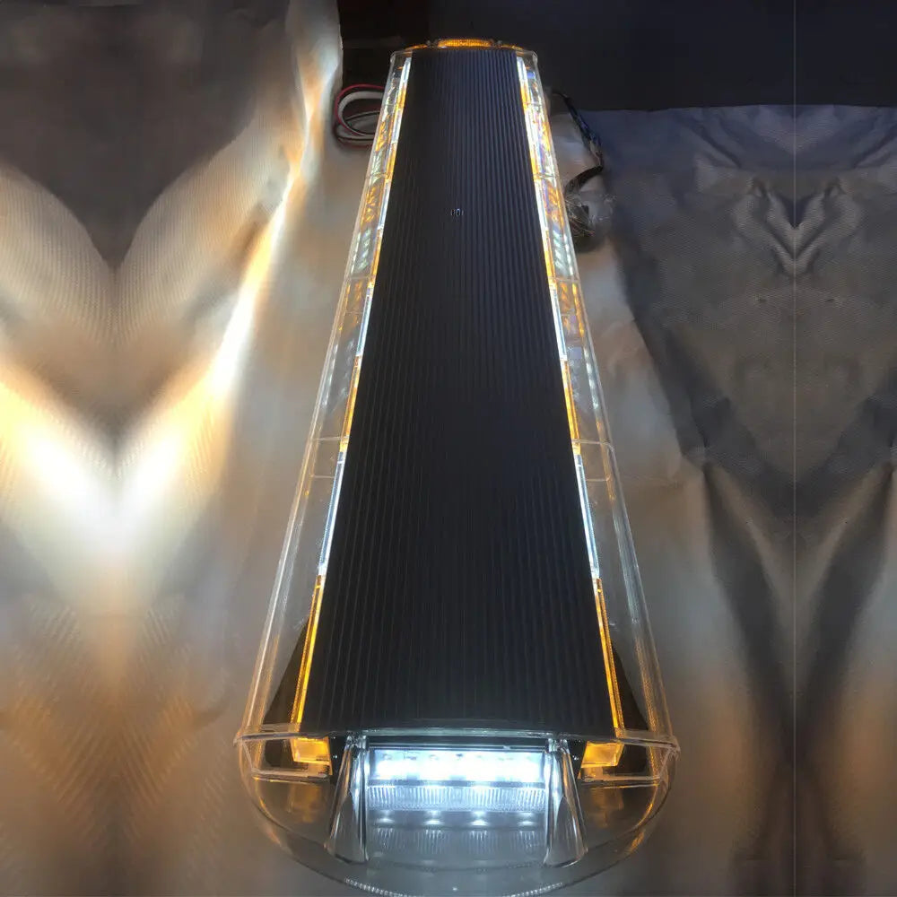 96LED Strobe Light Bar, Bright Emergency Warning Beacon, 12V-24V Universal Vehicle Roof Mount W/ Horn Switch for Trucks, SUVs