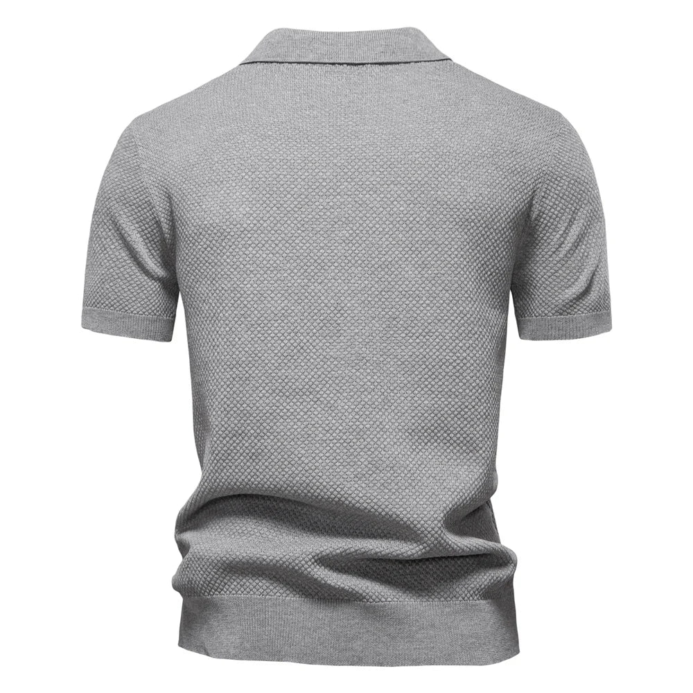 Men's Summer Breathable Polo Shirt Short Sleeve Solid Color Casual Polo Shirts for Men Lightweight Stretch Polo ﻿