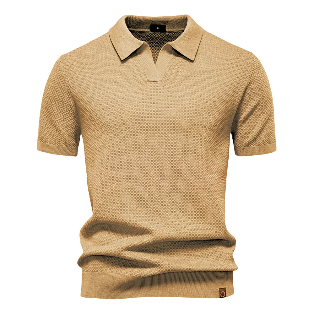 Men's Summer Breathable Polo Shirt Short Sleeve Solid Color Casual Polo Shirts for Men Lightweight Stretch Polo ﻿