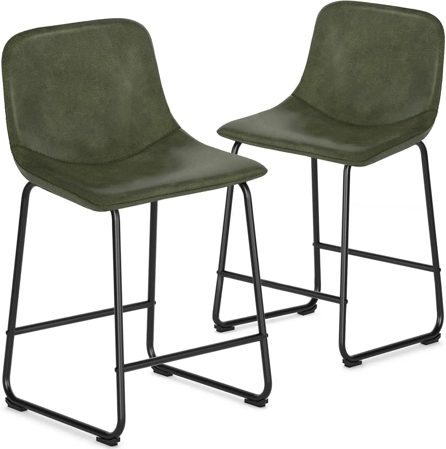 Dining Chairs Set of 2, Armless Counter Height Stools with Back Hold up to 500 lbs for Home, Kitchen, Dining Room, Bar,