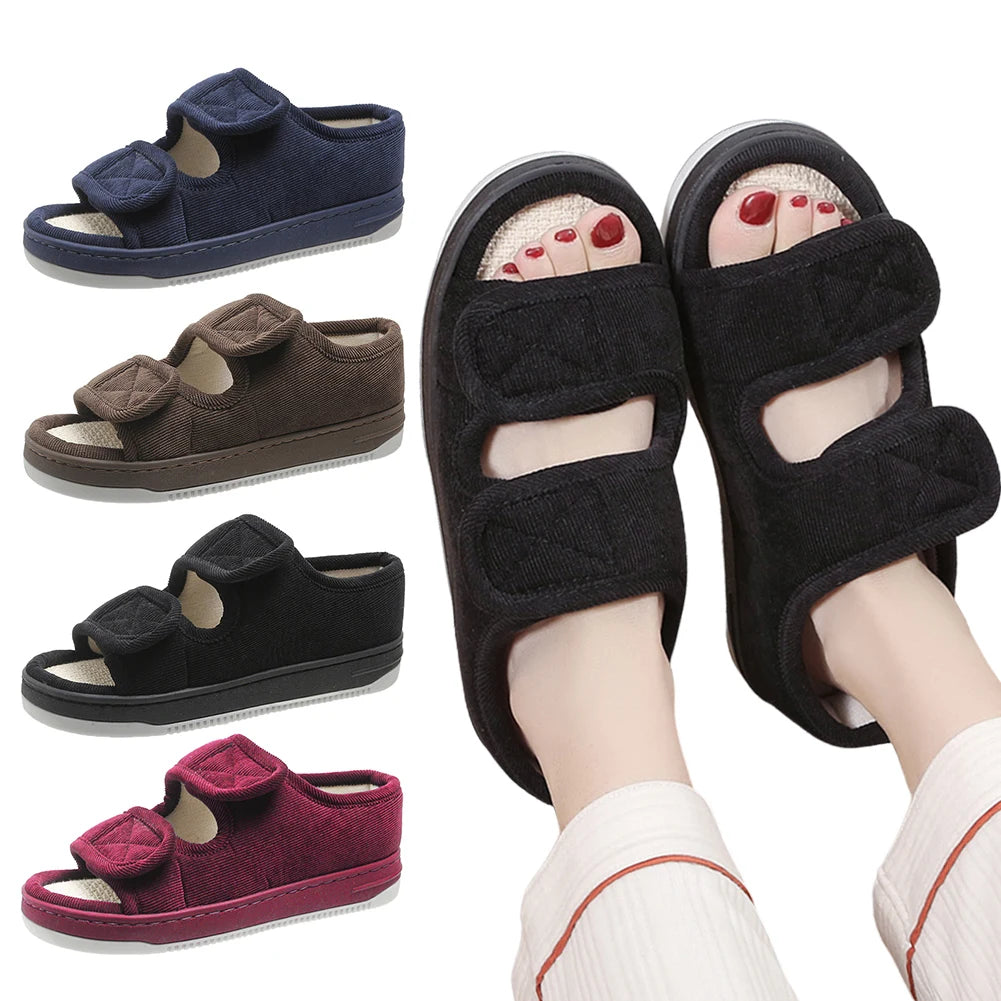 Diabetic Shoes Open Toe Diabetic Slippers Adjustable Elderly Sandals Breathable Orthopedic Footwear for Women and Men