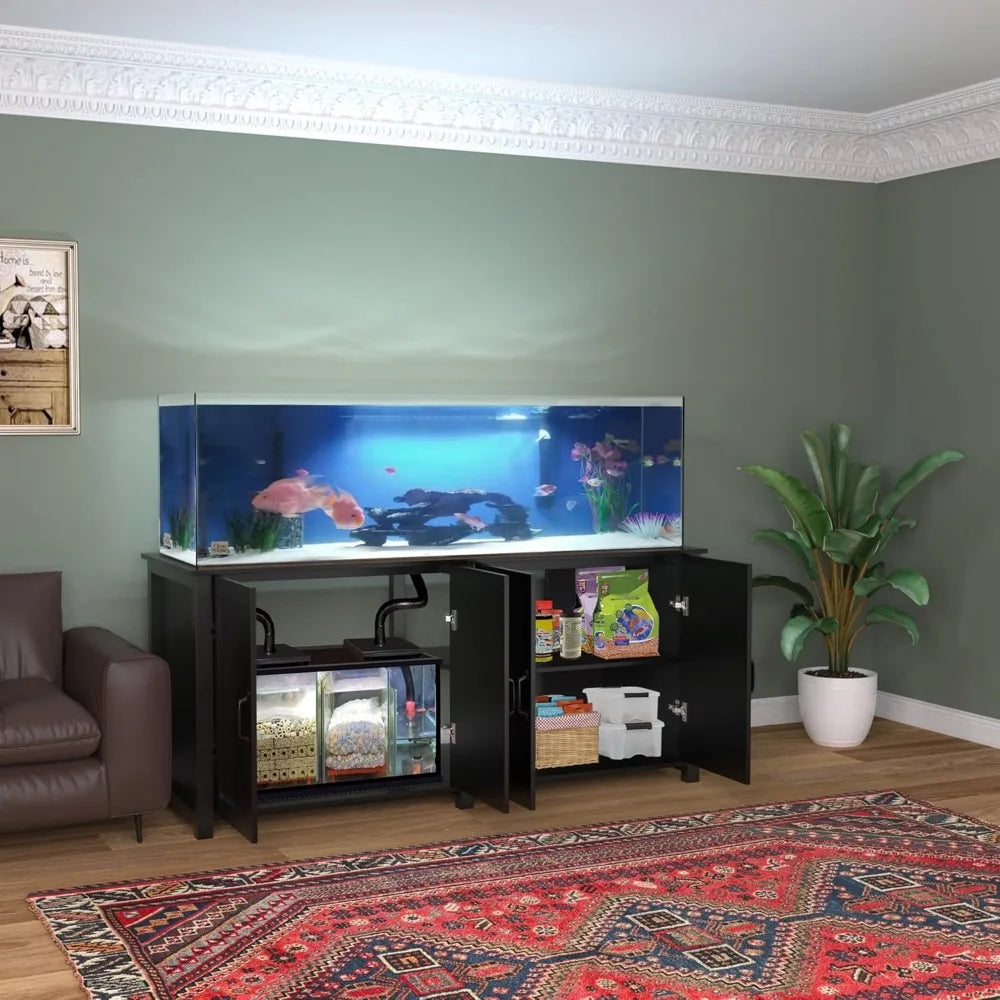 100-150 Gallon Fish Tank Stand, 120 Gallon Tank Stand with 60"*24" Tabletop Fits 100/120/150 Volumns Aquariums,2200LBS Capacity