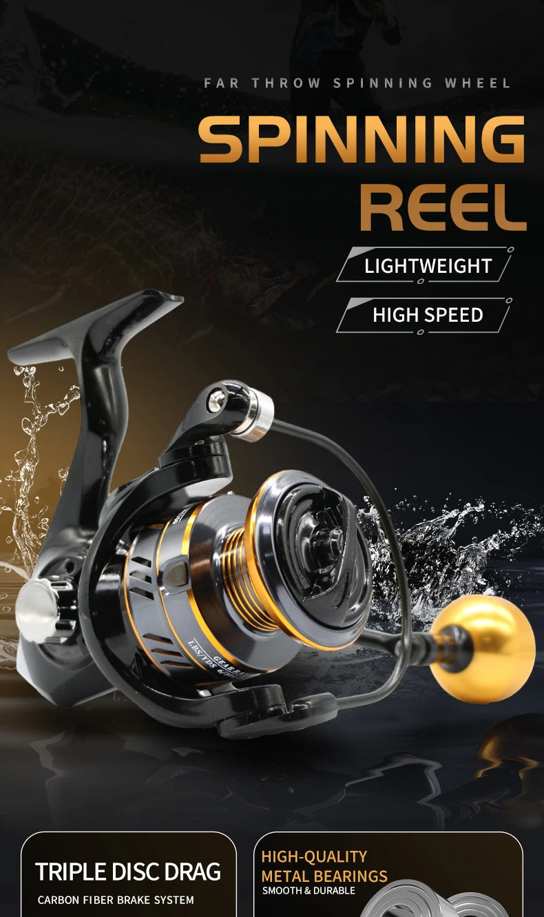 NX Fishing Reel Spinning Reel Metal Reel Cup 10KG Max Drag Power Spinning Wheel High Speed Adapt to Any Water Body