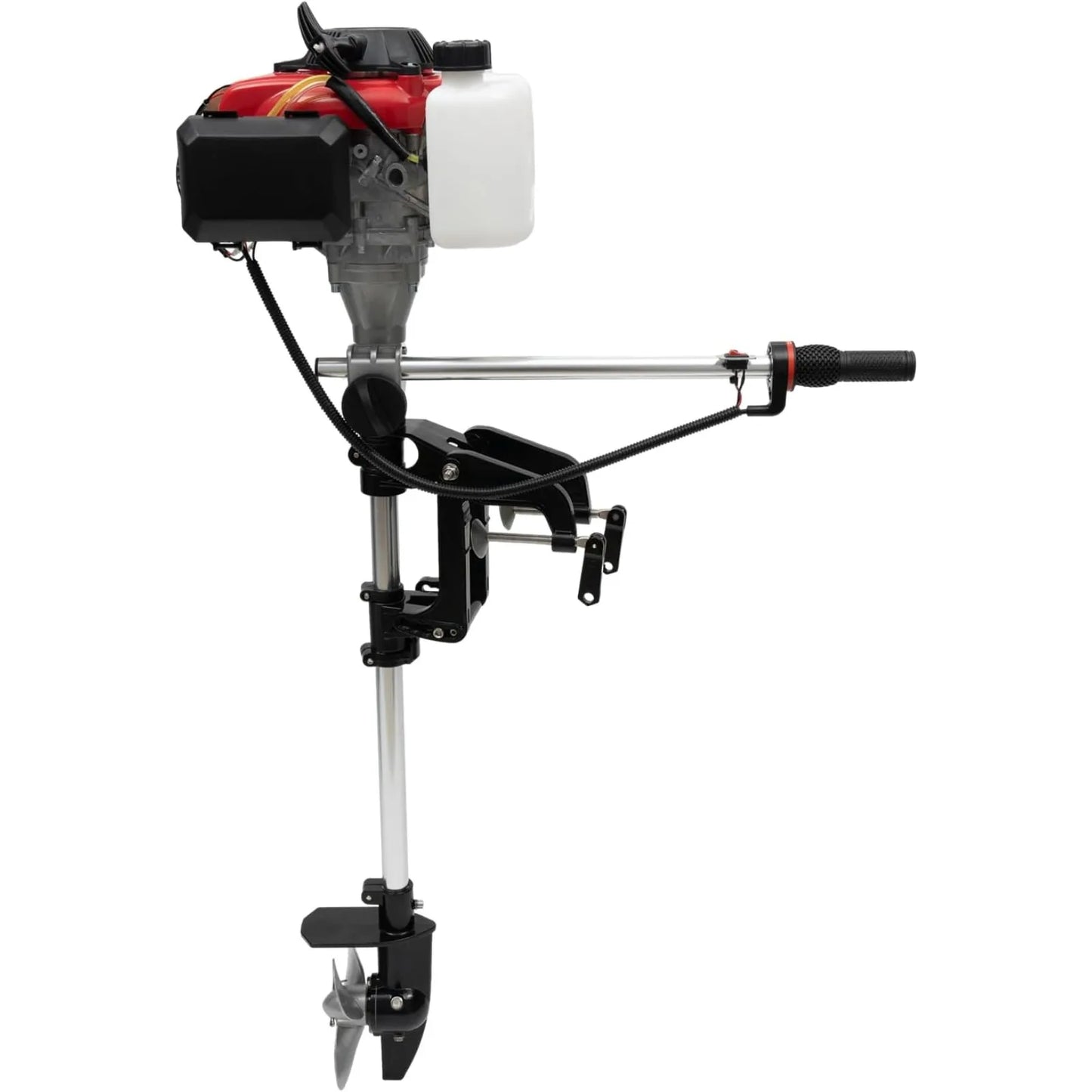 4-Stroke 4HP Boat Outboard Motor 53.2CC, Boat Engine with Air Cooling System for Inflatable Boats, Fishing Boats