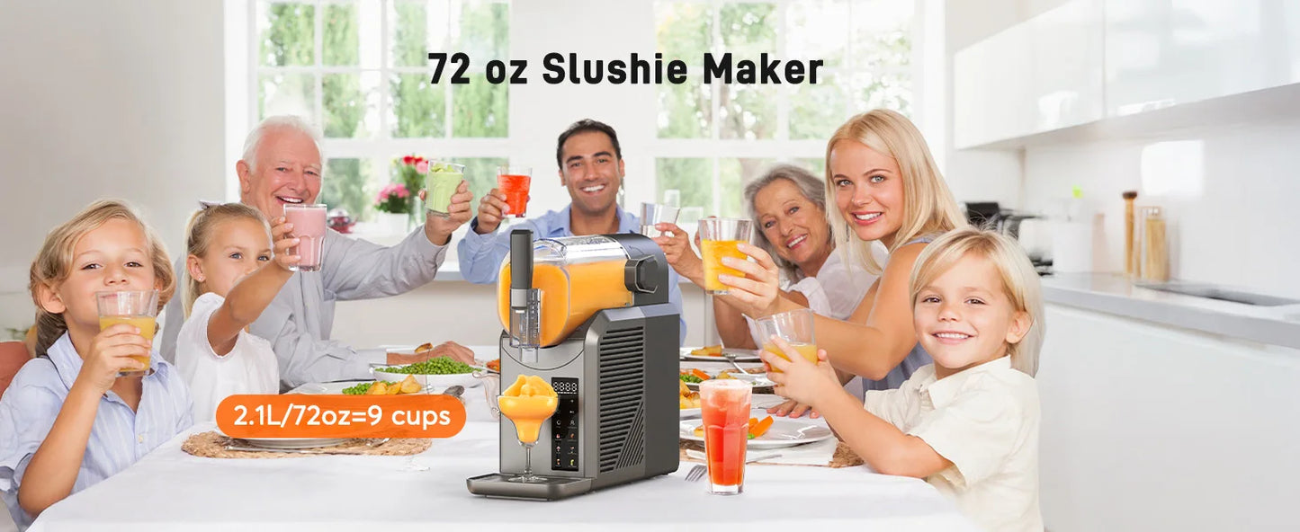 7 in 1 Professional Home Slushie Machine No Ice Needed Rapid Chill Technology Frozen Drink & Slushie Machine Automatic cleaning