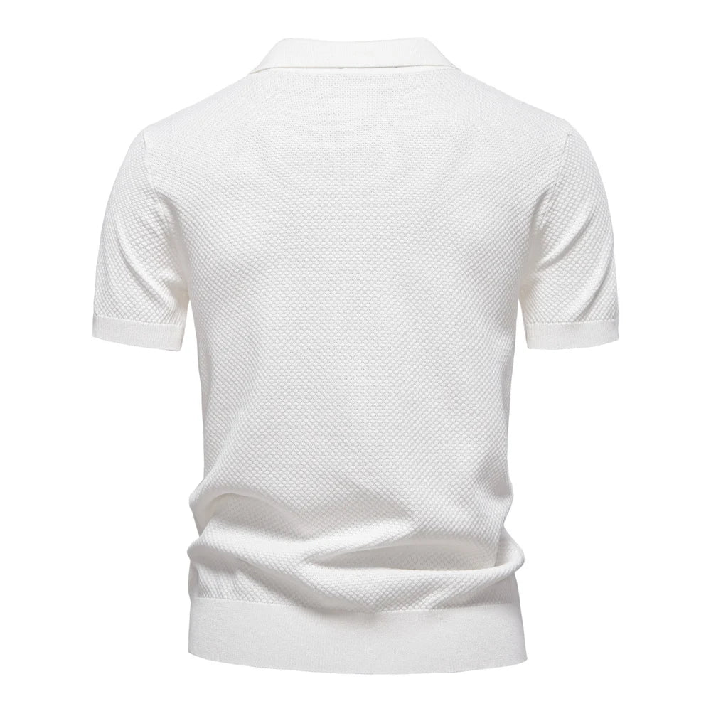 Men's Summer Breathable Polo Shirt Short Sleeve Solid Color Casual Polo Shirts for Men Lightweight Stretch Polo ﻿