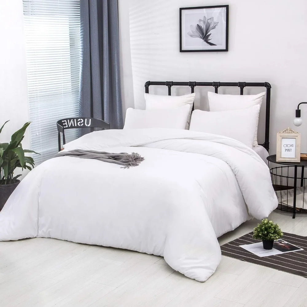 White Full Size Comforter Sets White Bedding Comforter Sets Women Men Bedding Sets Soft Comforter with 2 x Pillow Case