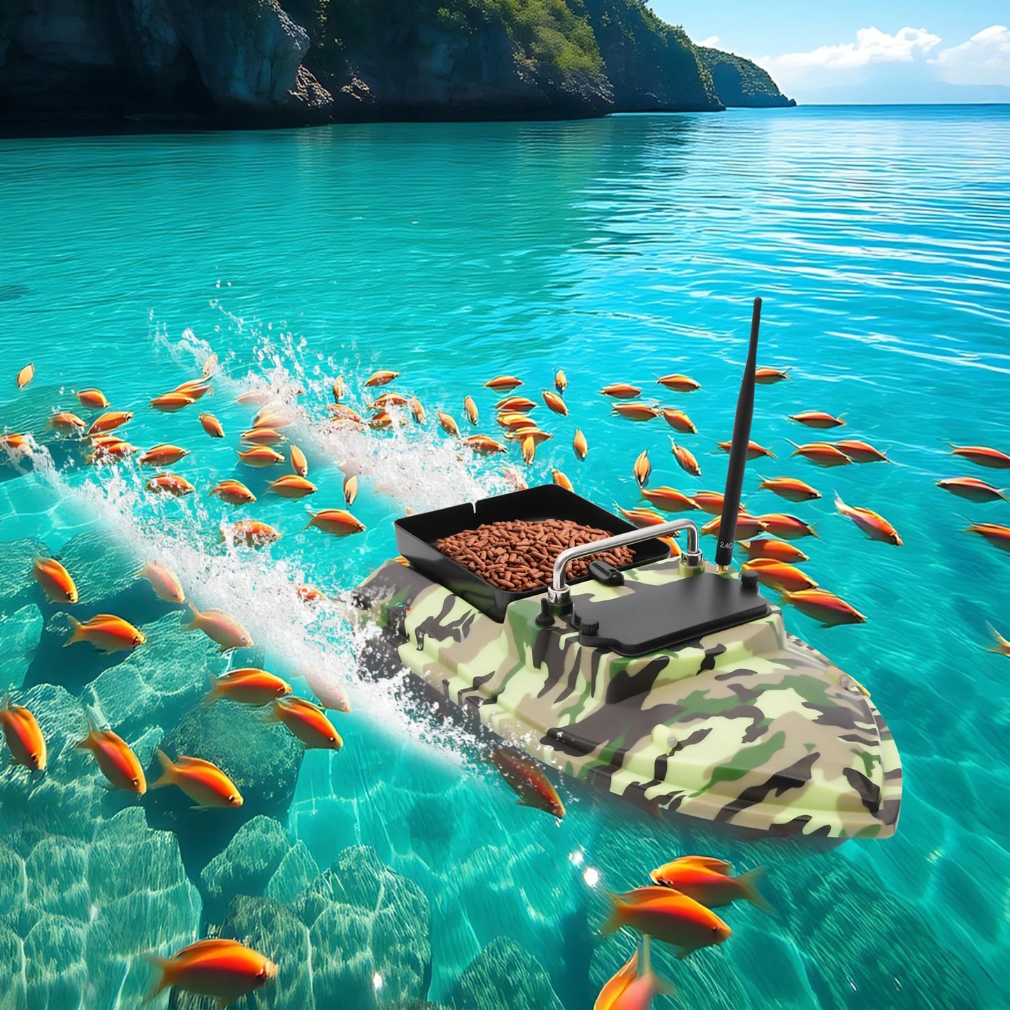 Fishing Bait Boat High Speed Fishing Bait Boat Remote Control Boat for Pool and Lake Bait Boats