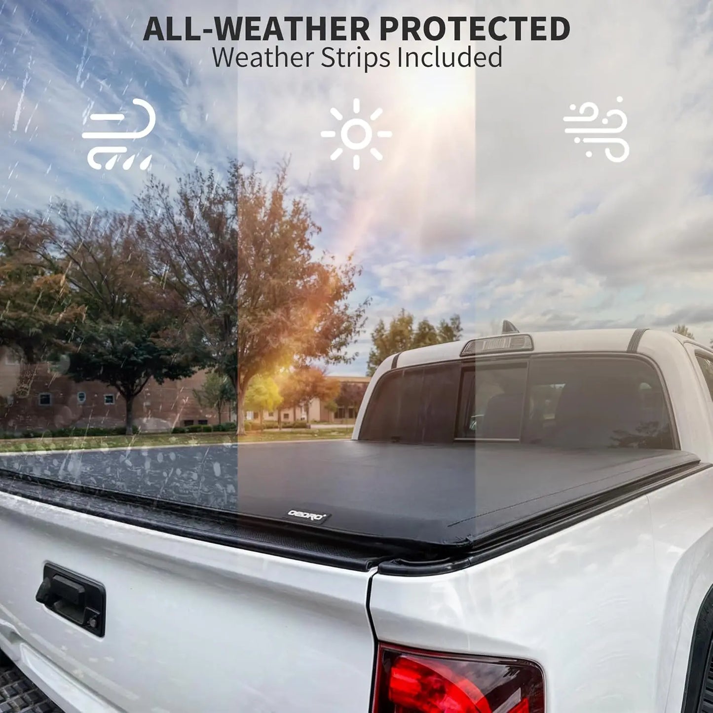Soft Roll Up Truck Bed Tonneau Cover Compatible with Toyota Tacoma 2024 2025 (Excl. Trail) 5 Ft Bed with Track Rail System