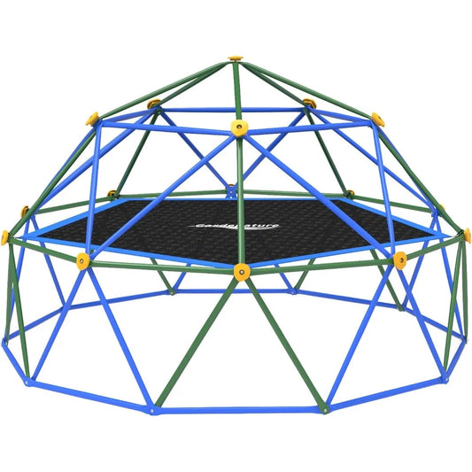 Gardenature 10FT Climbing Dome with Hammock, Outdoor Jungle Gym for Kids, Geometric Dome Climber Supporting 880 Lbs Anti-Rust Me
