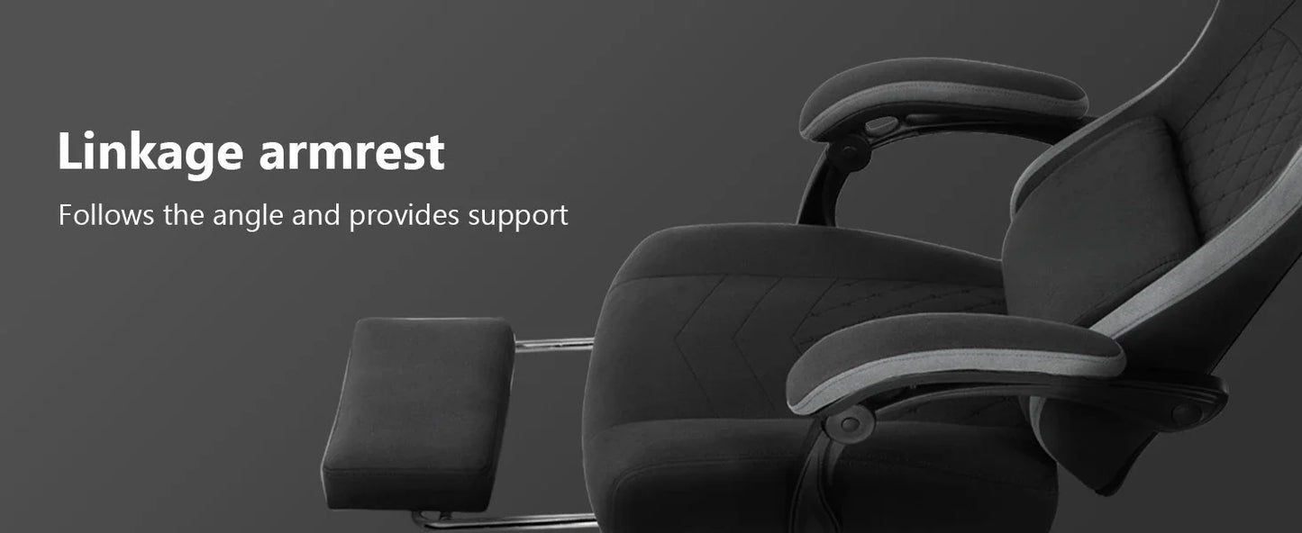 Computer Office Chair with Pocket Spring Cushion, Linkage Armrests and Footrest, High Back Ergonomic Computer Chair .