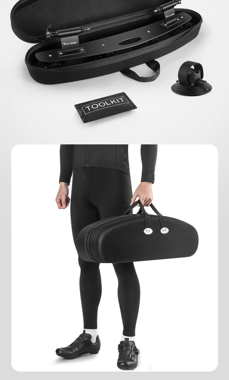 WEST BIKING Car Roof Vacuum Suction Cup Bicycle Racks Cycling Tour MTB Road Bike Quick Release Car Carrier Top Parking Racks