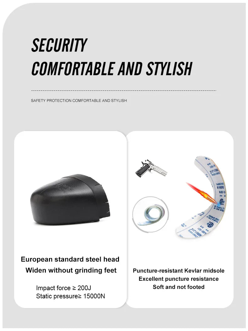 Low Top Breathable Safety Shoes Anti-Puncture Anti shock Work Shoes Slip Resistant Work Sneakers Protective Boots for Men