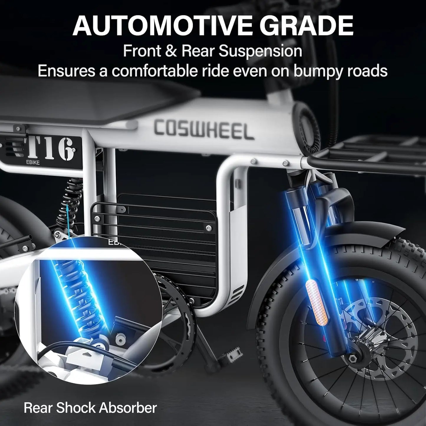 Coswheel Electric Bike T16 Adult 1000W 48V 20AH Removable battery Mountain Ebikes Fat Tire City Commuting Used ebike