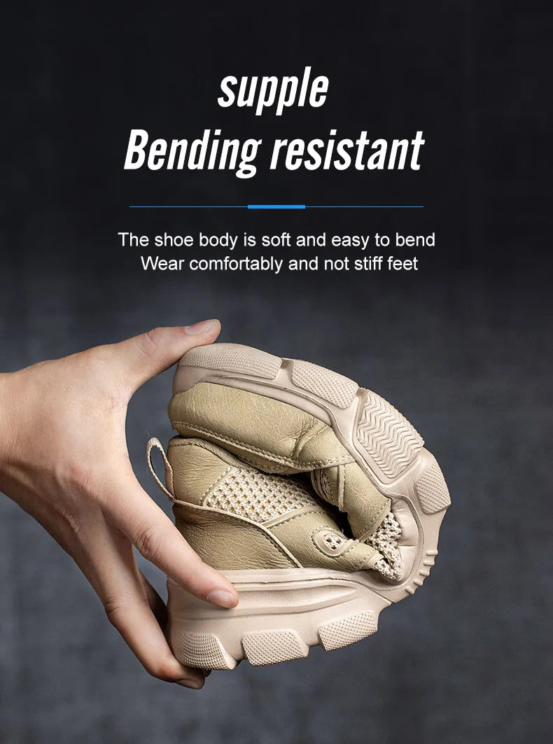 Low Top Breathable Safety Shoes Anti-Puncture Anti shock Work Shoes Slip Resistant Work Sneakers Protective Boots for Men