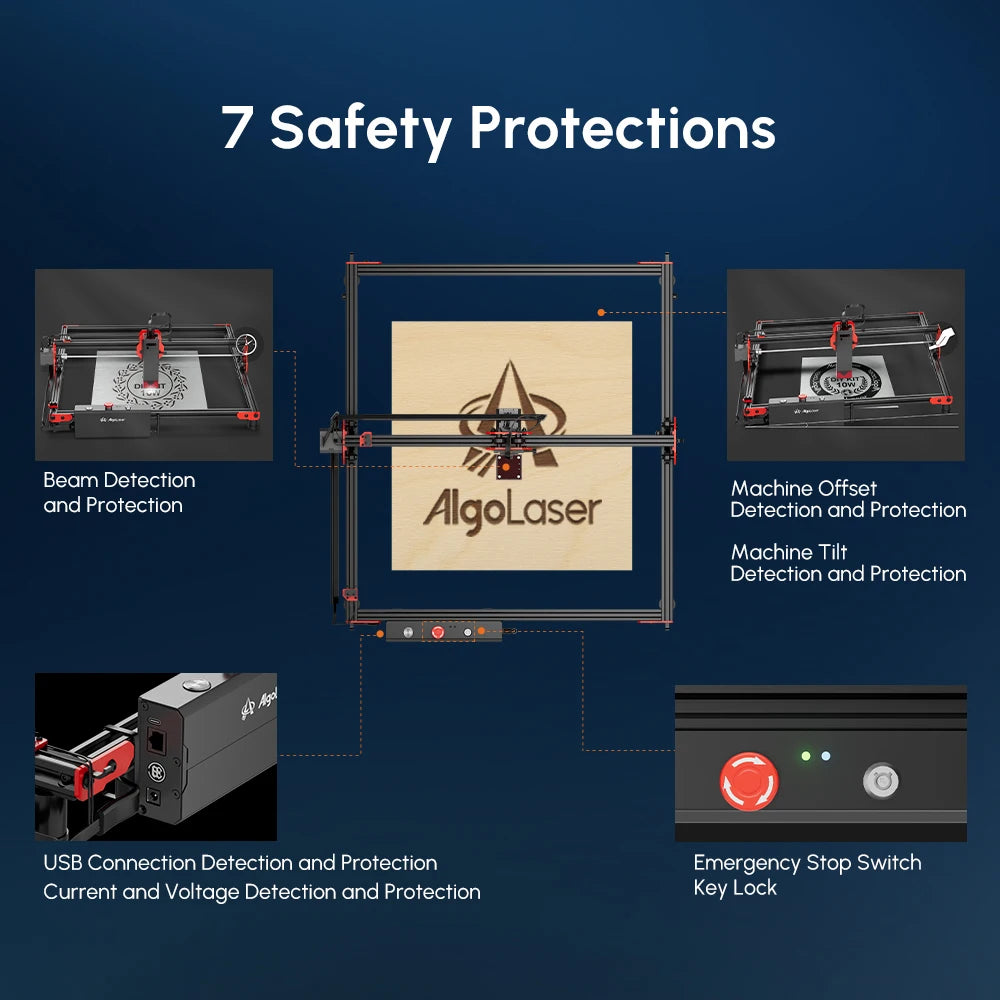 AlgoLaser DIY KIT 2W 5W10W 20W Laser Marking Machine for Furniture Craftsmanship Wood Plywood Plastic Leather Stainless Steel