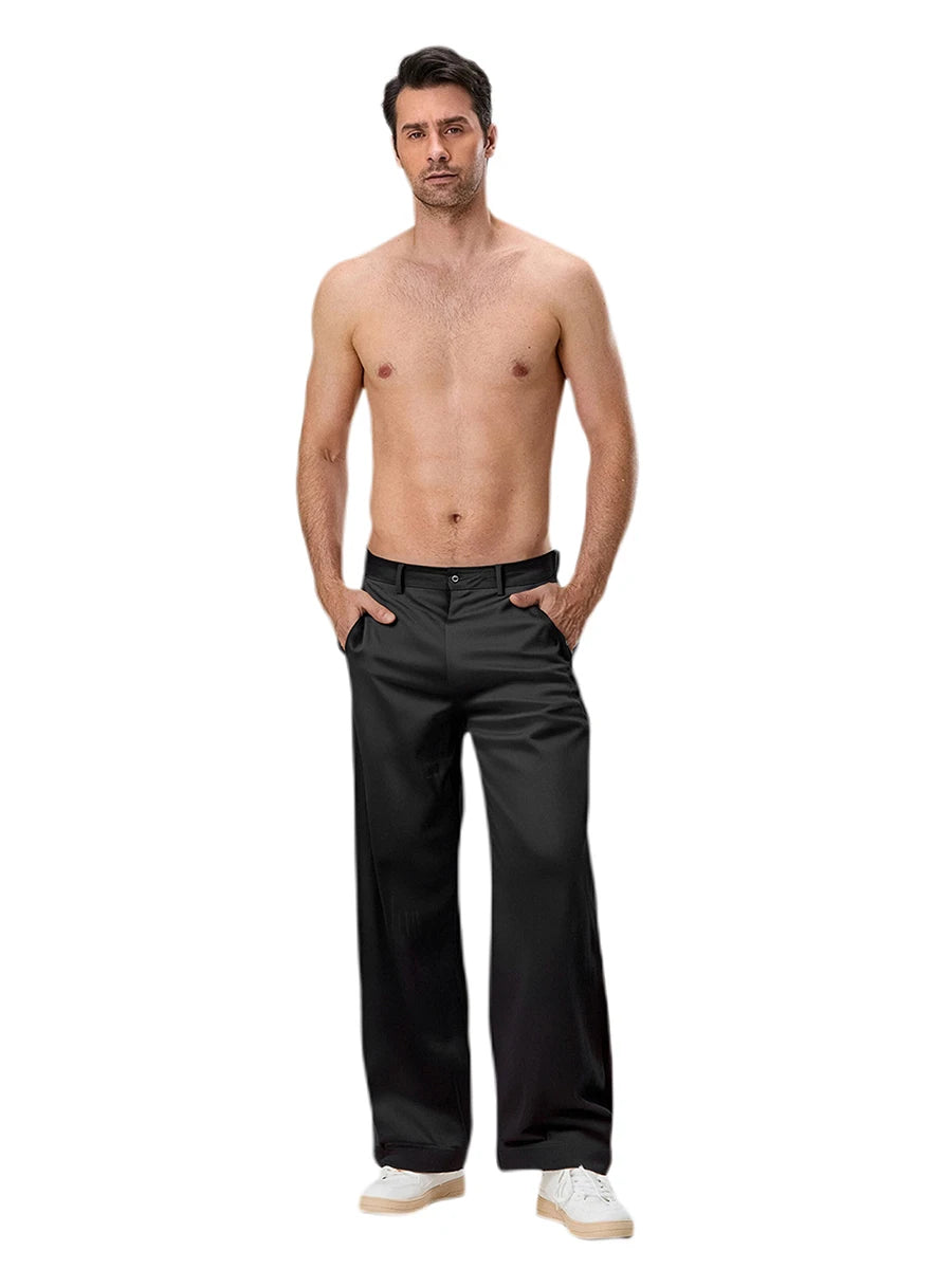 Classic Men s Formal Trousers  Fit Dress Pants Business Office Work Straight Leg Suit Trousers with Pockets for Spring