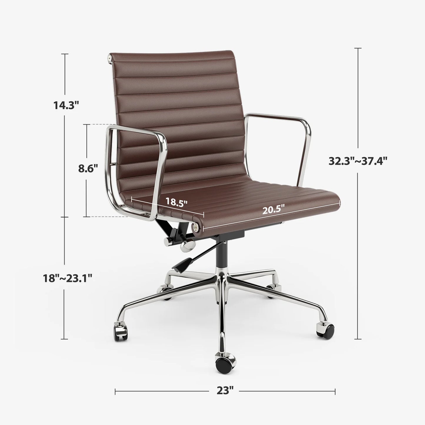 Office Guest Chair Upholstered Leather Comfortable Reception Chairs with Wheels Adjustable Swivel Rolling Office Chairs