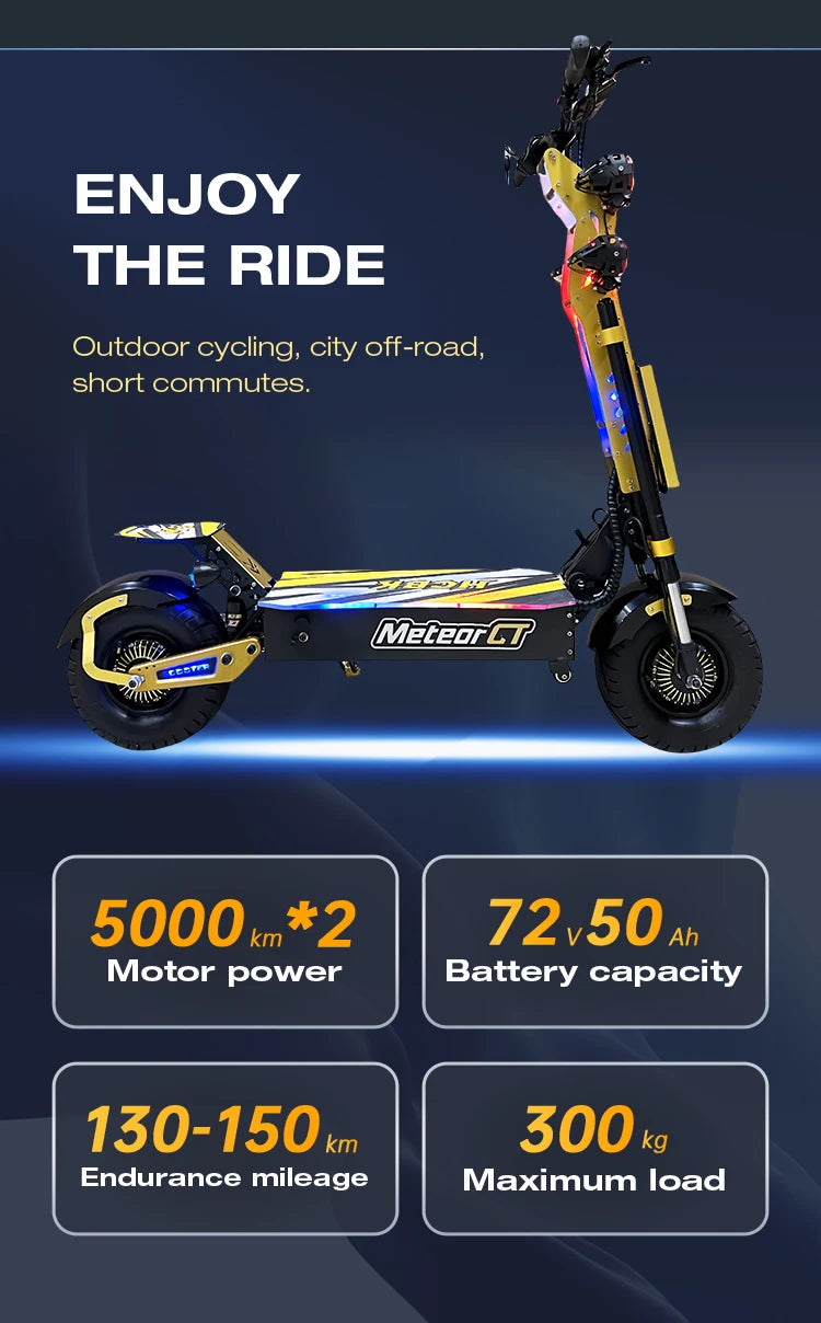 US Warehouse GT-M8 patinete eléctrico 72V50AH Dual Motors 13inch City Wheel Adult Electric Scooter Seat & Trunk Trotinette