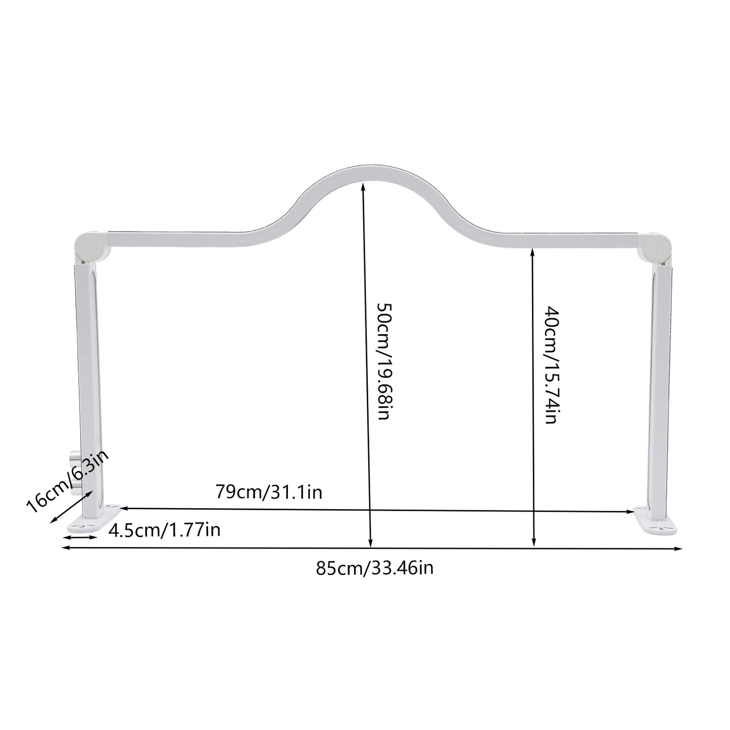 Rectangular Shape Desk Lamp with Simulated Diamonds for Manicures and Lashes, Foldable Nail Tech Light(White Color)