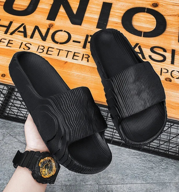 Soft Home Slippers Couple Summer Indoor Skid Proof Bathroom Slippers Sandals Hotel Solid Color Men Women Flip Flops Flat Shoes