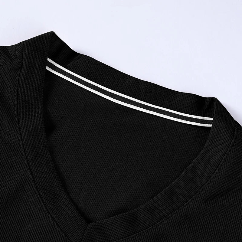 2025 New Men's Casual Fashion Simple V-neck Short Sleeved T-shirt Summer Comfortable Breathable Versatile Top