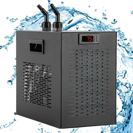 Aquarium Chiller 42gal 1/10 HP Hydroponics Water Chiller for Home Use Fish Axolotl Coral Shrimp Farming 110V with Pump a