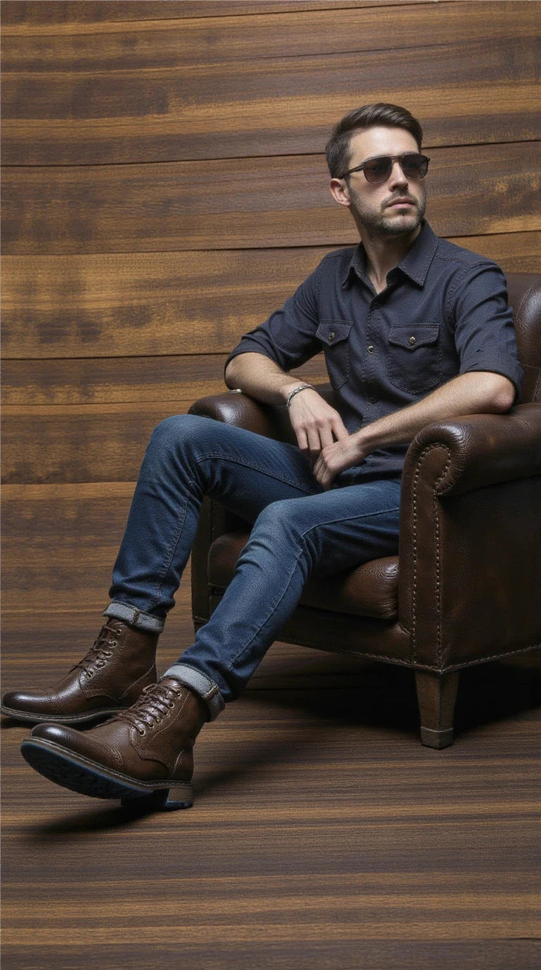 Men Ankle Boots Fashion Brand Comfortable Casual Men Boots