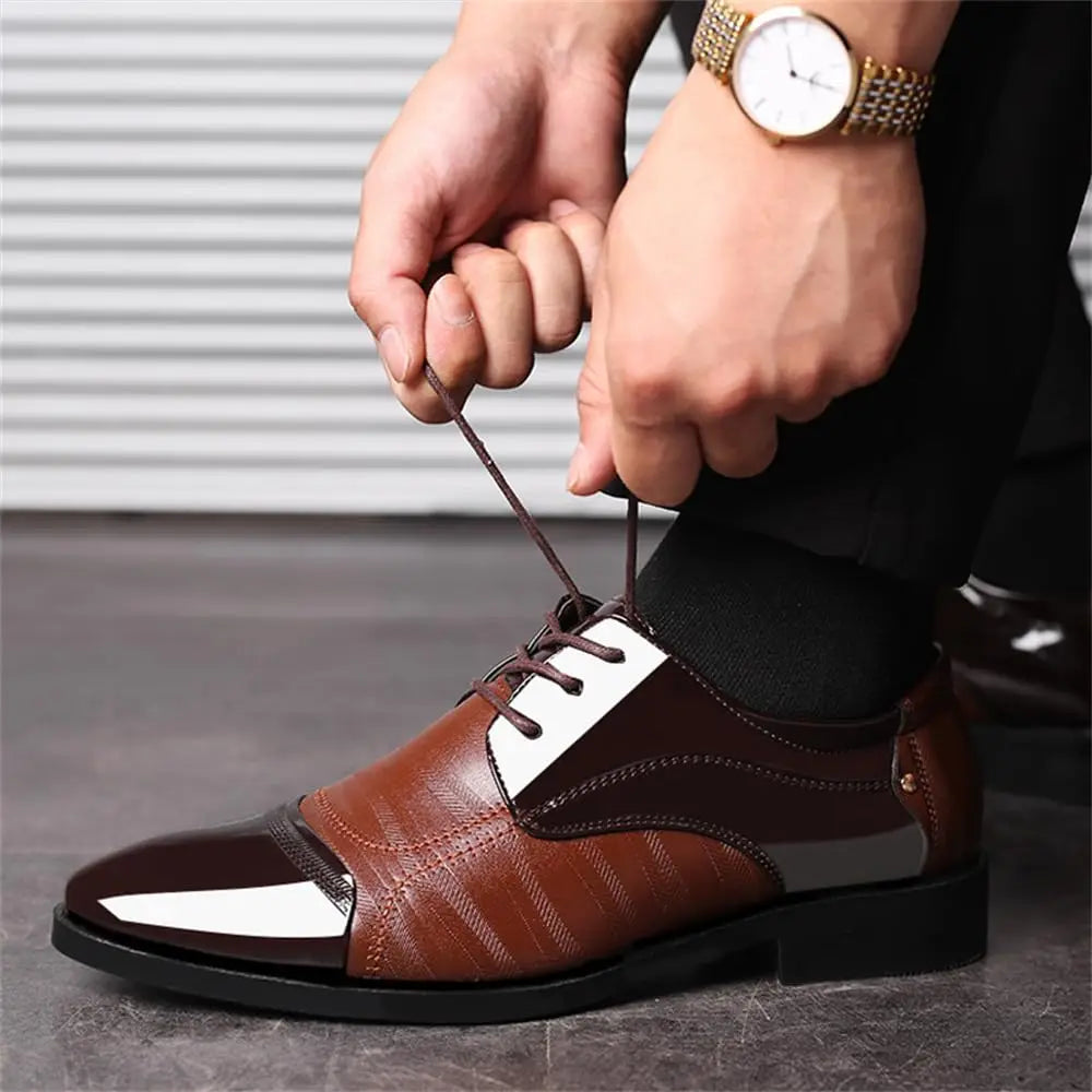Men's Dress Shoes Business Oxfords Patent Leather Dress Shoes Classic Loafers Formal Derby Shoes For Men