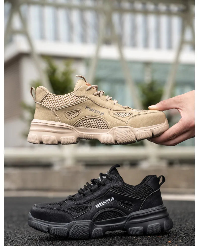Low Top Breathable Safety Shoes Anti-Puncture Anti shock Work Shoes Slip Resistant Work Sneakers Protective Boots for Men