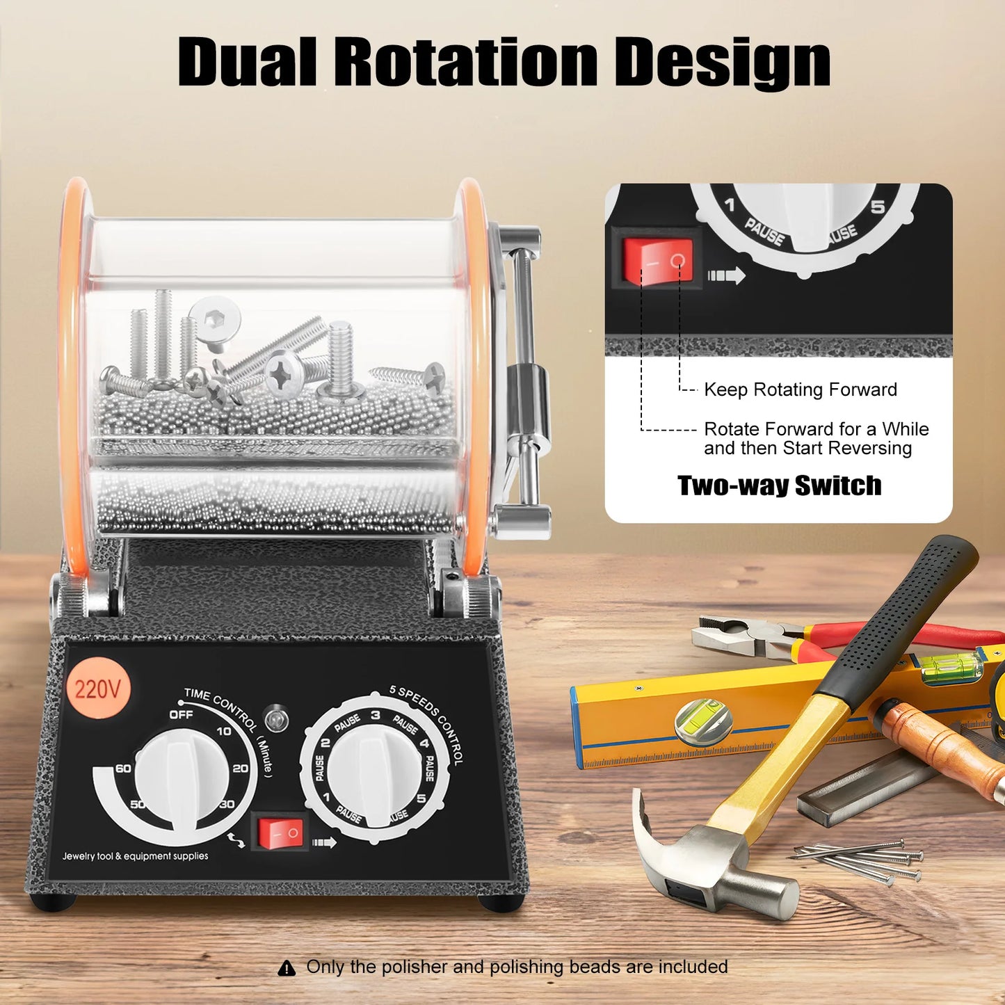 Rotary Tumbler Jewelry Polisher Surface Finisher Polishing 3KG/Finishing Machine