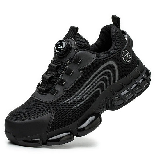 Rotary Button Steel Toe Safety Shoes for Men Anti-impact and Anti-piercing Work Shoes Fashionable Men's Sports Protective Shoes