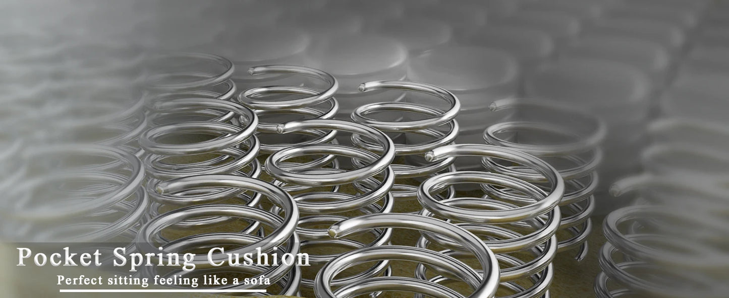 Ergonomic Gaming Chair with Pocketed Spring Cushion, Breathable Fabric Computer Chair with Footrest, Adjustable Lumbar Support V