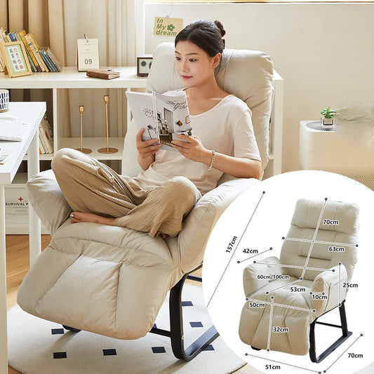 Sofa Chair Comfort Company Home Office Chairs Bedroom Reclining Backrests,Broadcast Chairs Cloth Metal adjustable Soft Foldable